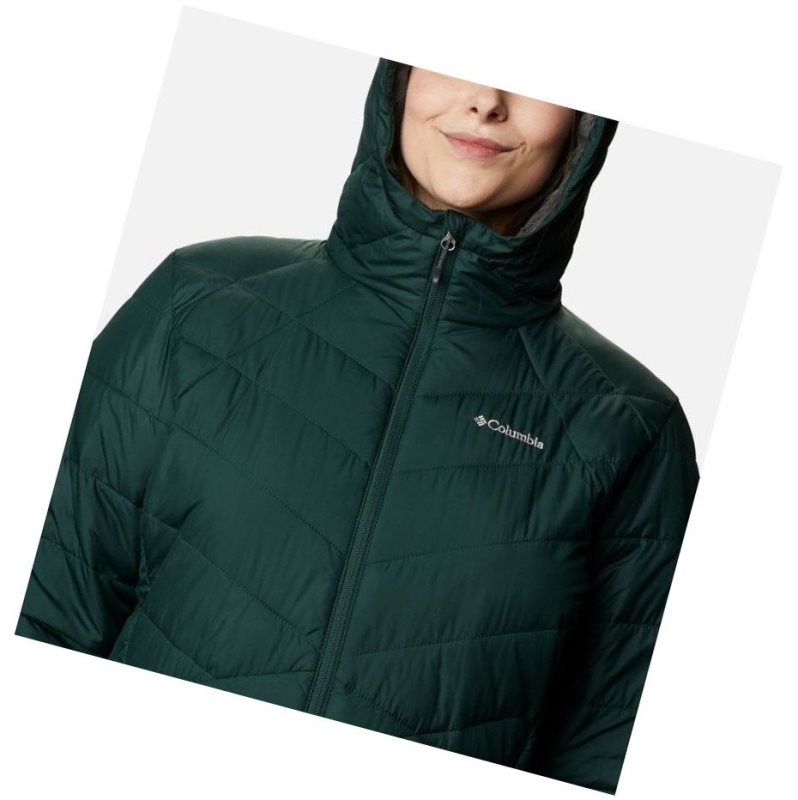 Columbia Heavenly Hooded Plus Size Mont Kadın Yeşil | 98460-JEBK