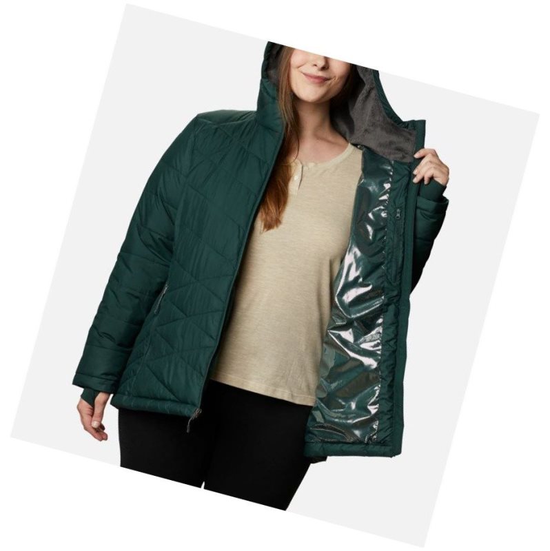 Columbia Heavenly Hooded Plus Size Mont Kadın Yeşil | 98460-JEBK