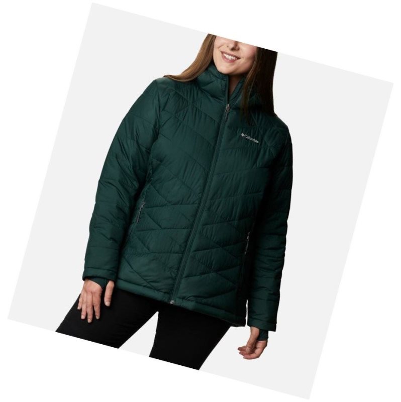 Columbia Heavenly Hooded Plus Size Mont Kadın Yeşil | 98460-JEBK