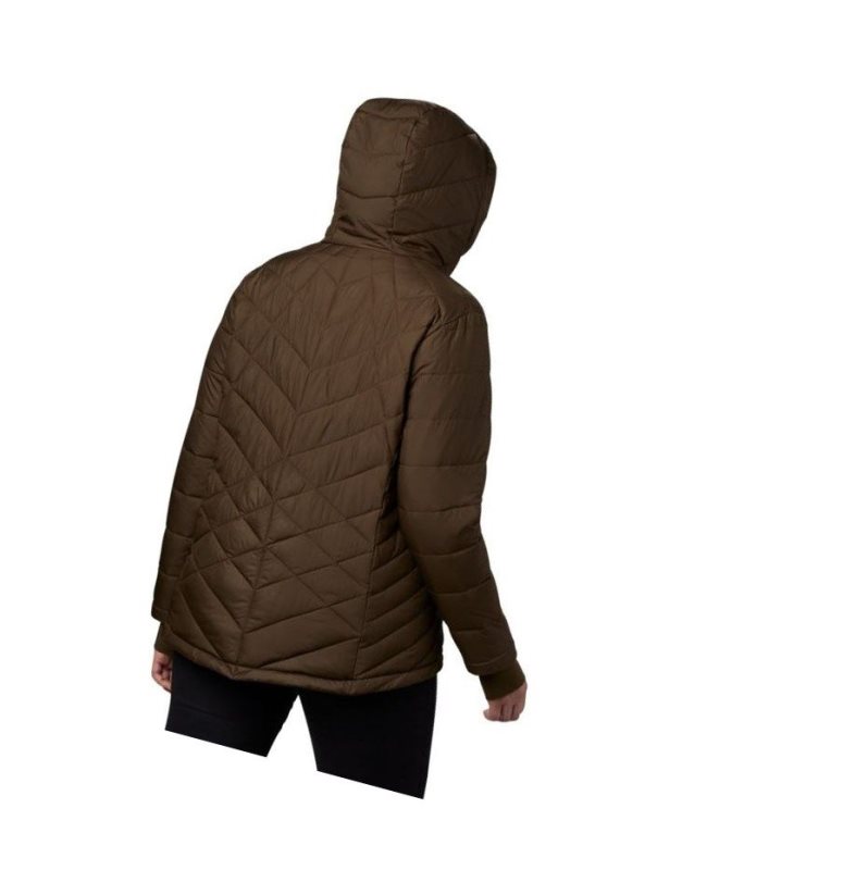 Columbia Heavenly Hooded Plus Size Mont Kadın Zeytin Yeşili | 18907-HTMF