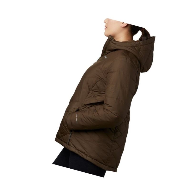 Columbia Heavenly Hooded Plus Size Mont Kadın Zeytin Yeşili | 18907-HTMF