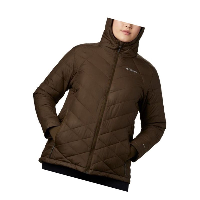 Columbia Heavenly Hooded Plus Size Mont Kadın Zeytin Yeşili | 18907-HTMF