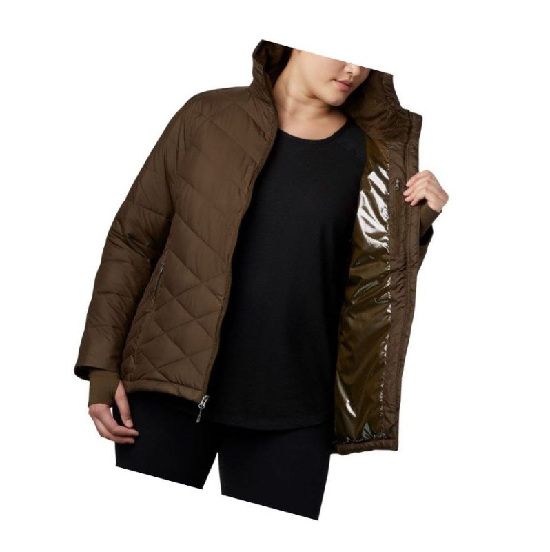 Columbia Heavenly Hooded Plus Size Mont Kadın Zeytin Yeşili | 18907-HTMF