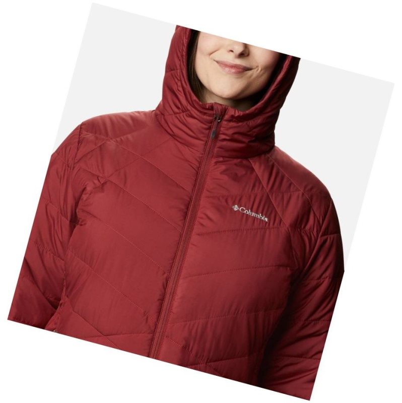 Columbia Heavenly Hooded Plus Size Mont Kadın Kırmızı | 91408-YDZF