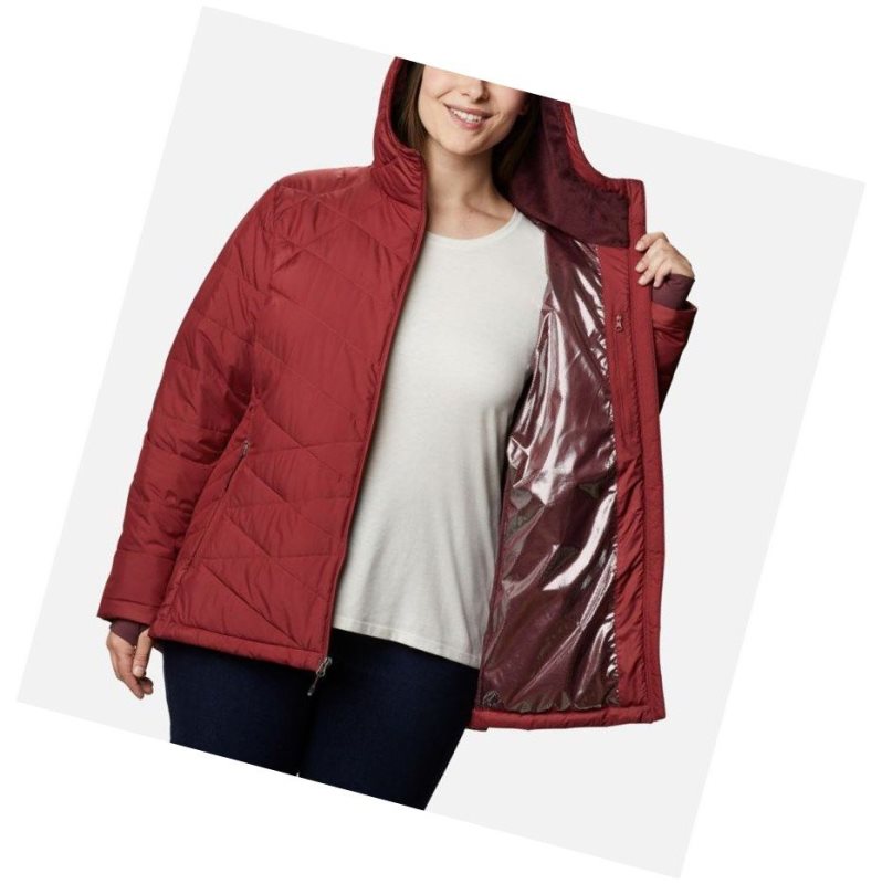 Columbia Heavenly Hooded Plus Size Mont Kadın Kırmızı | 91408-YDZF