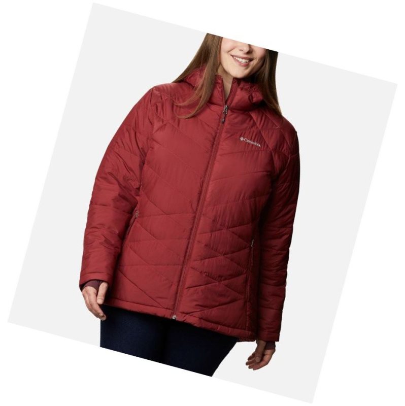 Columbia Heavenly Hooded Plus Size Mont Kadın Kırmızı | 91408-YDZF