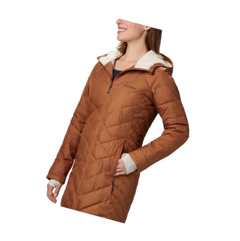 Columbia Heavenly Long Hooded Mont Kadın Kahverengi | 78561-OXPB