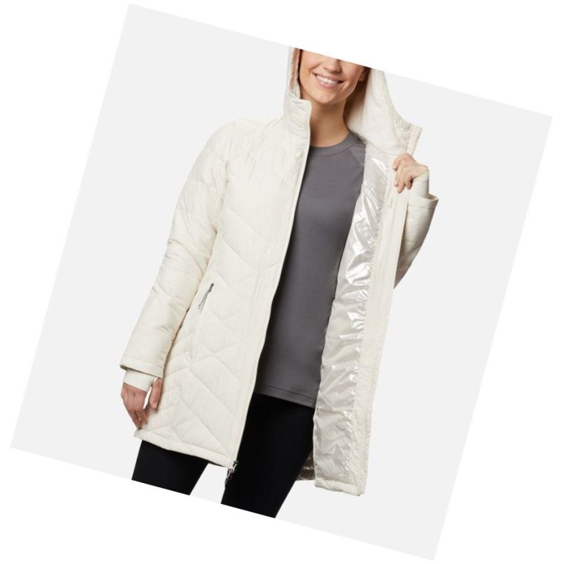 Columbia Heavenly Long Hooded Mont Kadın Krema | 76429-VCGI