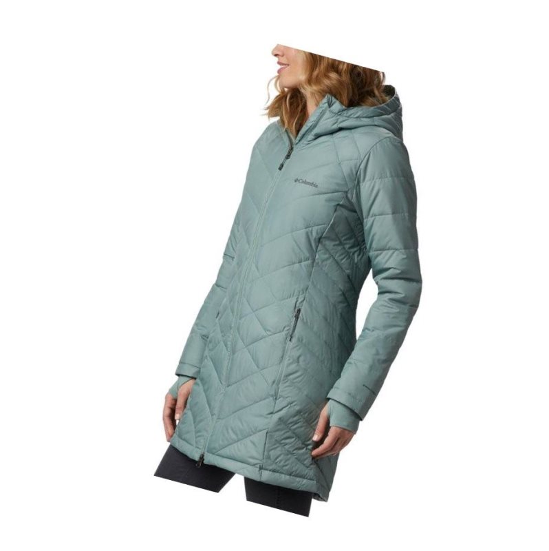 Columbia Heavenly Long Hooded Mont Kadın Açık Yeşil | 76310-EQRD
