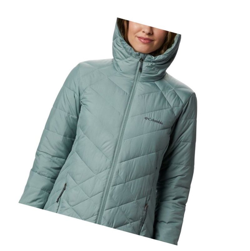 Columbia Heavenly Long Hooded Mont Kadın Açık Yeşil | 76310-EQRD
