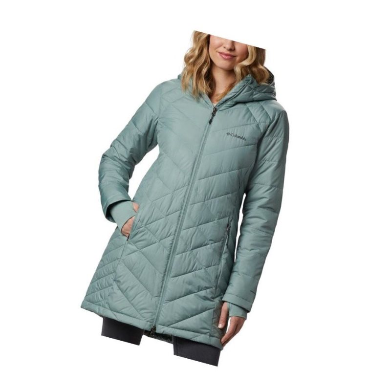Columbia Heavenly Long Hooded Mont Kadın Açık Yeşil | 76310-EQRD