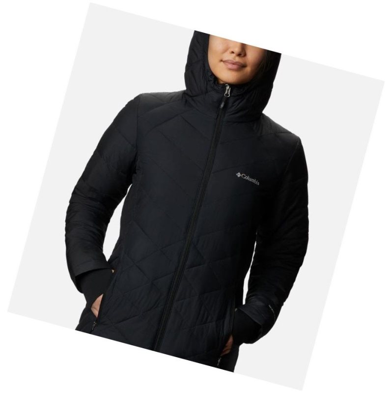 Columbia Heavenly Long Hooded Mont Kadın Siyah | 96347-IGOU