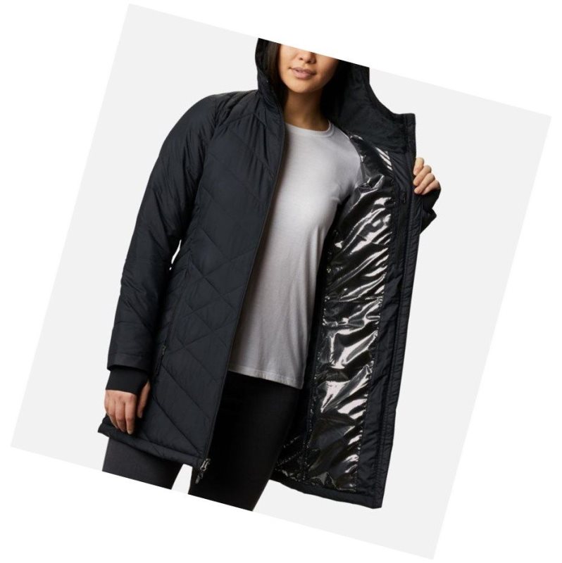 Columbia Heavenly Long Hooded Mont Kadın Siyah | 96347-IGOU