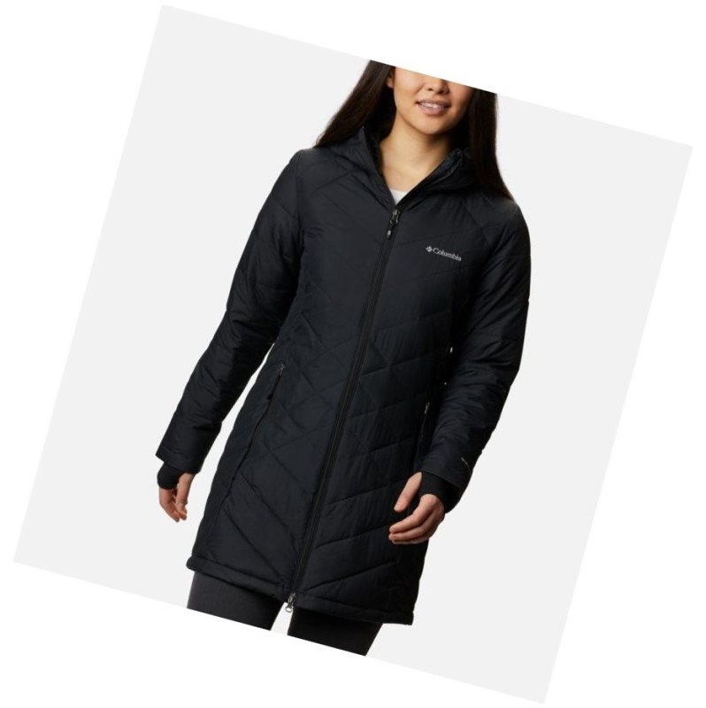 Columbia Heavenly Long Hooded Mont Kadın Siyah | 96347-IGOU