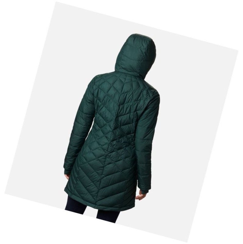 Columbia Heavenly Long Hooded Mont Kadın Yeşil | 48306-CNYD
