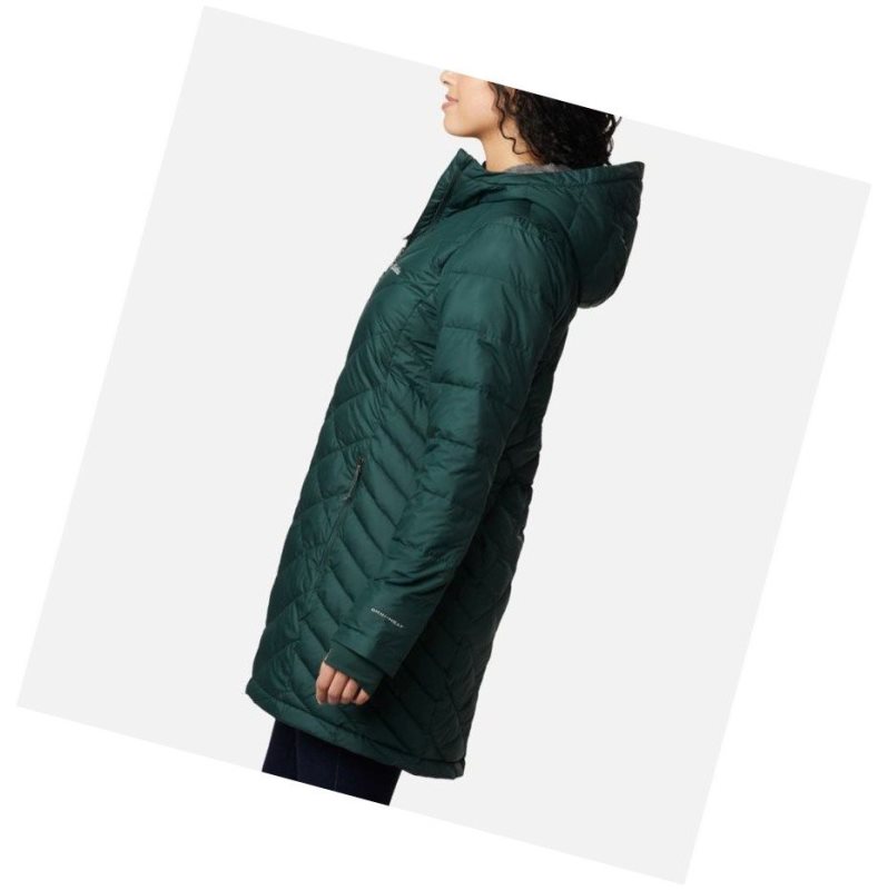 Columbia Heavenly Long Hooded Mont Kadın Yeşil | 48306-CNYD