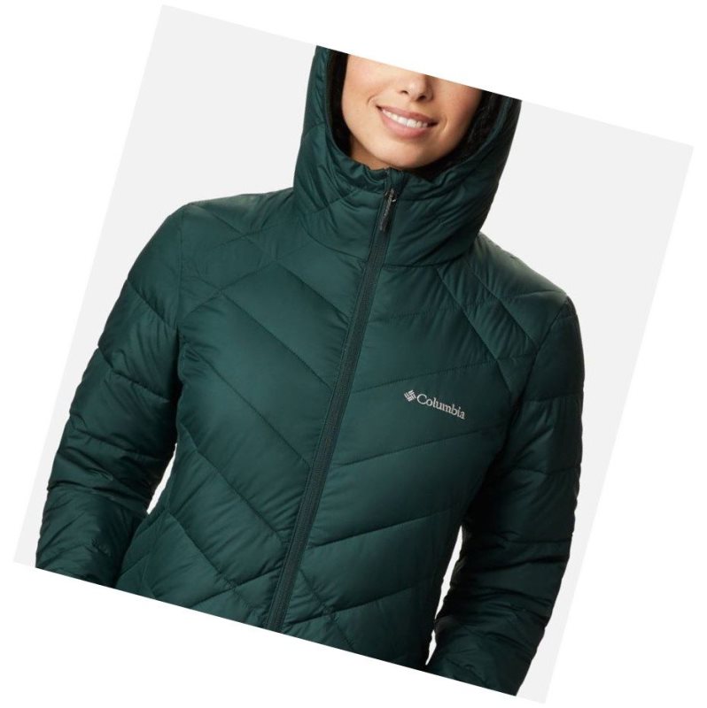 Columbia Heavenly Long Hooded Mont Kadın Yeşil | 48306-CNYD