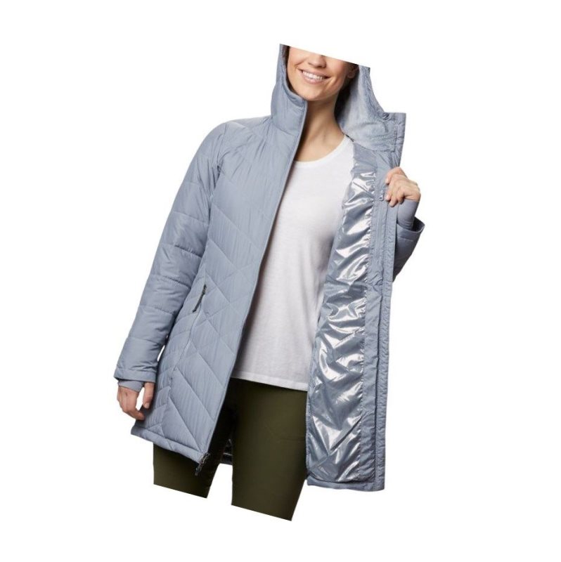 Columbia Heavenly Long Hooded Mont Kadın Gri | 45701-YPQG