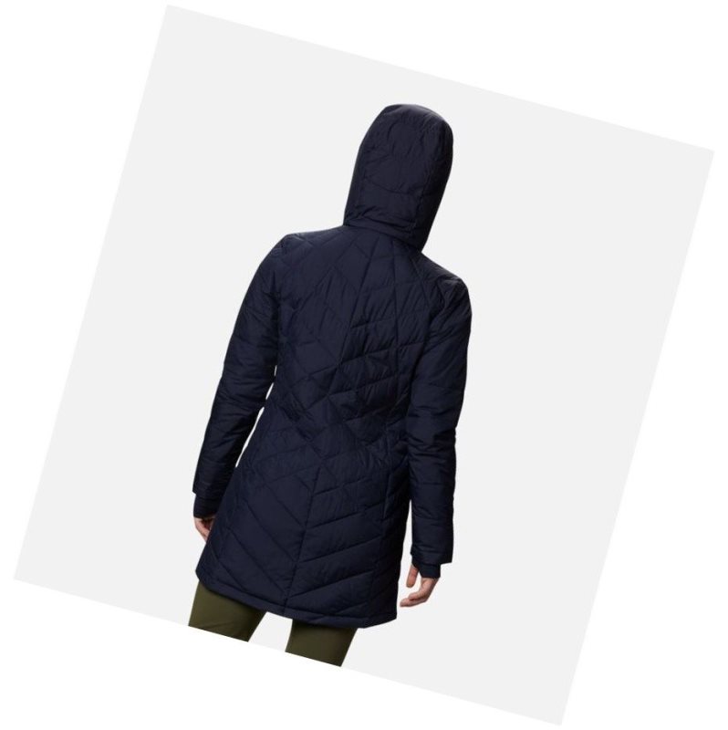 Columbia Heavenly Long Hooded Mont Kadın Lacivert | 29543-WSRN
