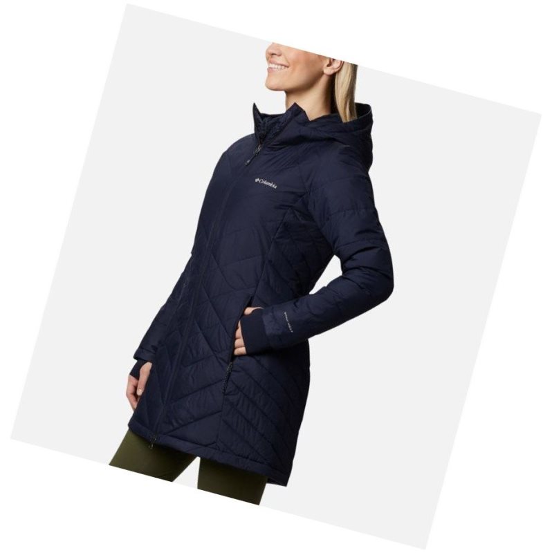 Columbia Heavenly Long Hooded Mont Kadın Lacivert | 29543-WSRN