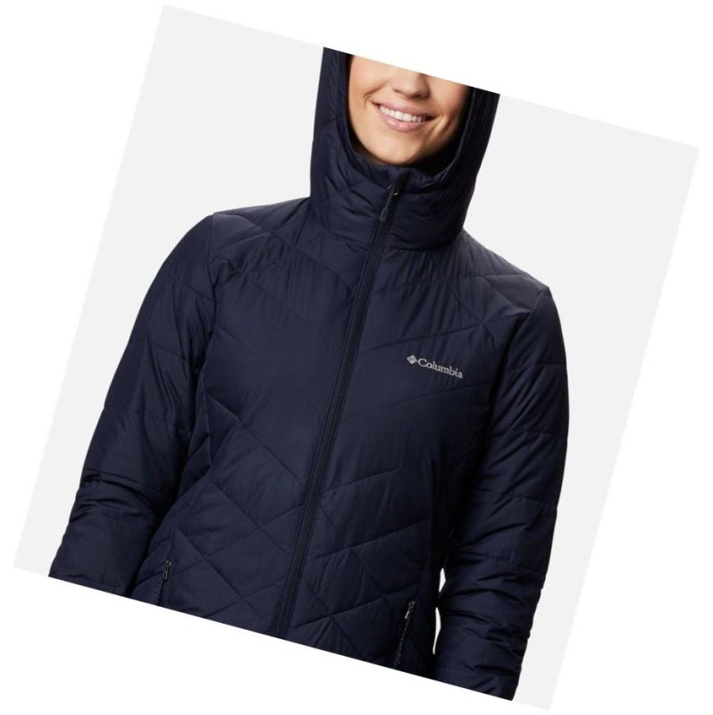 Columbia Heavenly Long Hooded Mont Kadın Lacivert | 29543-WSRN