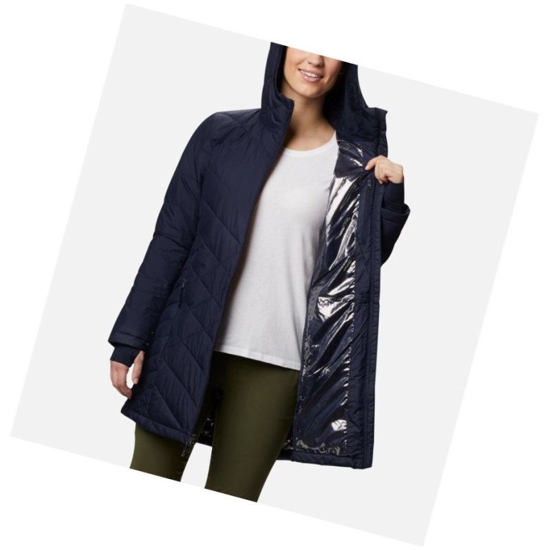 Columbia Heavenly Long Hooded Mont Kadın Lacivert | 29543-WSRN