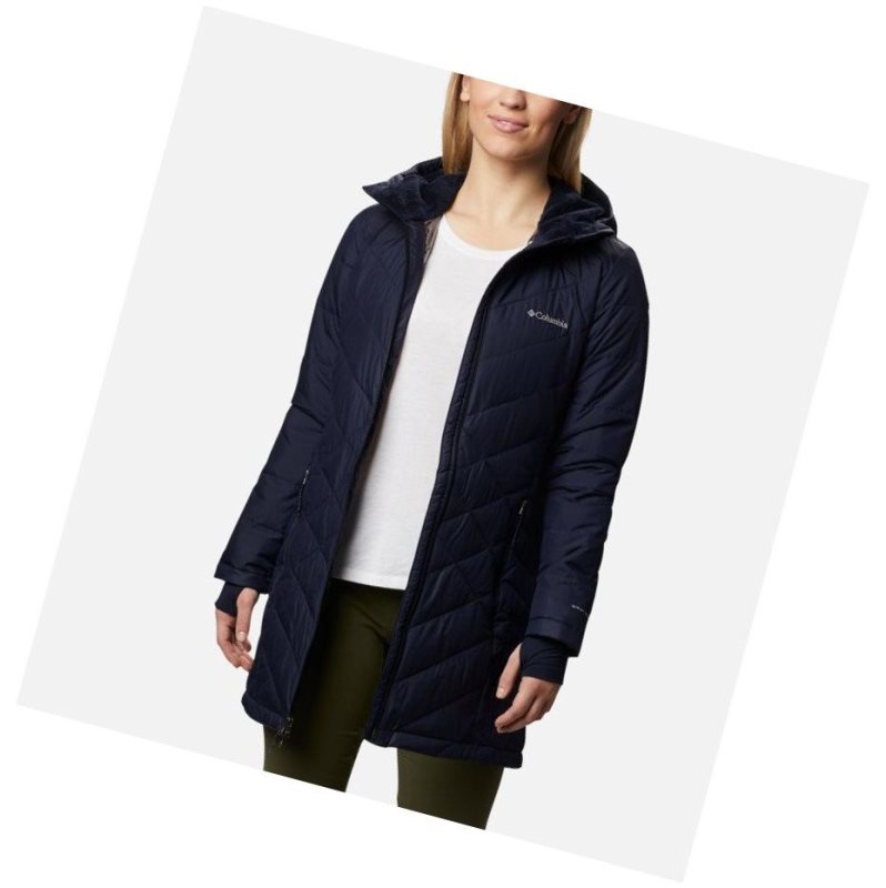 Columbia Heavenly Long Hooded Mont Kadın Lacivert | 29543-WSRN