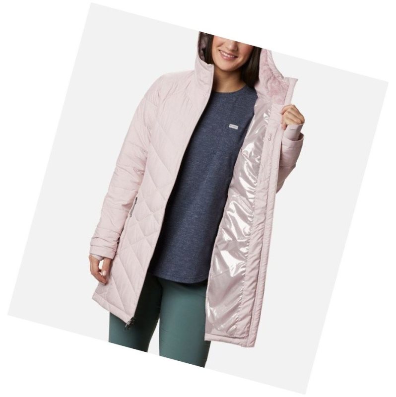 Columbia Heavenly Long Hooded Mont Kadın Pembe | 25091-WYCX