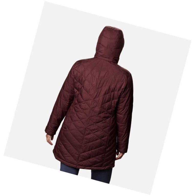 Columbia Heavenly Long Hooded Plus Size Mont Kadın Bordo | 74183-QOLP