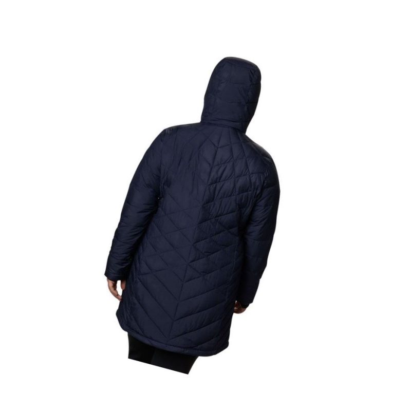 Columbia Heavenly Long Hooded Plus Size Mont Kadın Lacivert | 42507-GSZF
