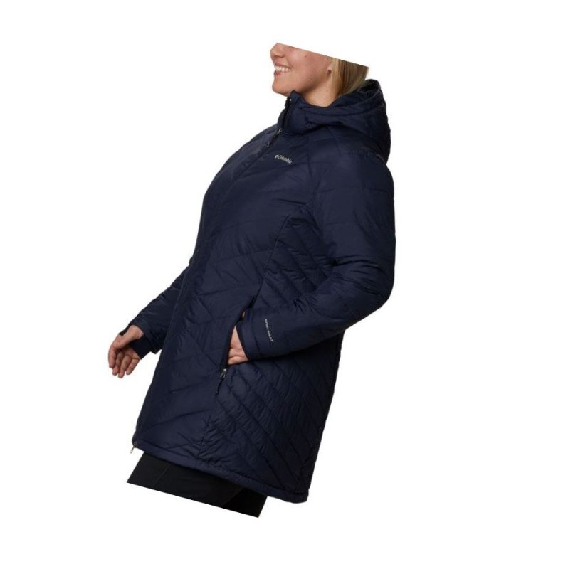 Columbia Heavenly Long Hooded Plus Size Mont Kadın Lacivert | 42507-GSZF
