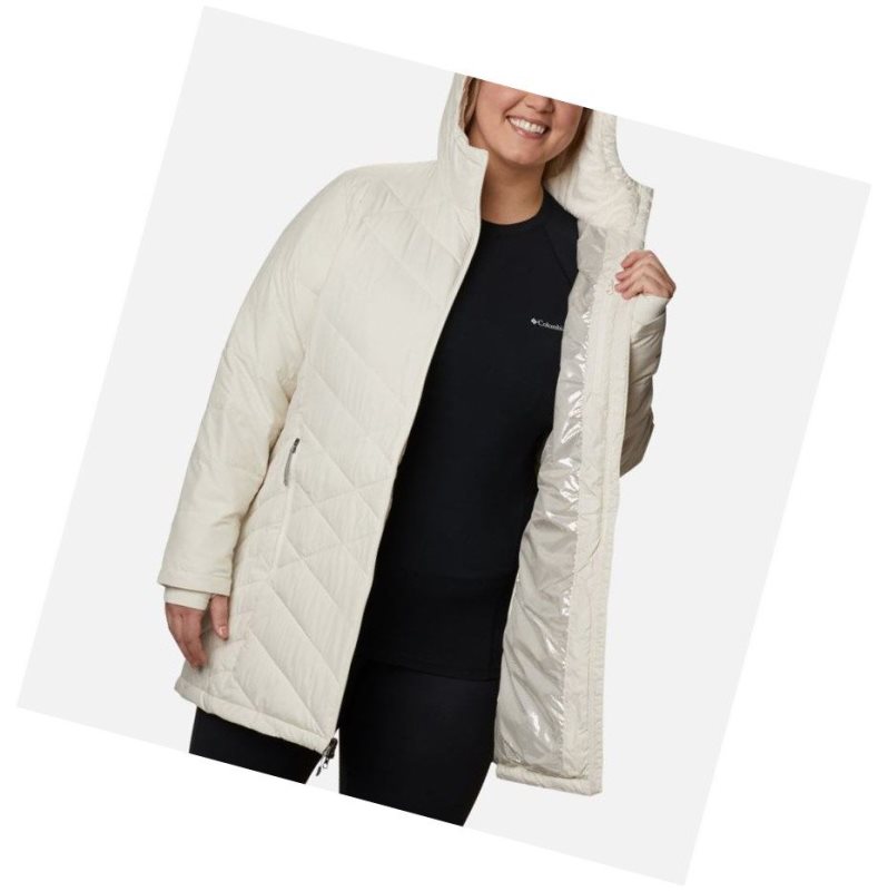 Columbia Heavenly Long Hooded Plus Size Mont Kadın Krema | 98362-YCGF