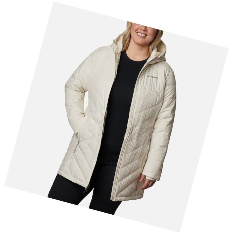 Columbia Heavenly Long Hooded Plus Size Mont Kadın Krema | 98362-YCGF