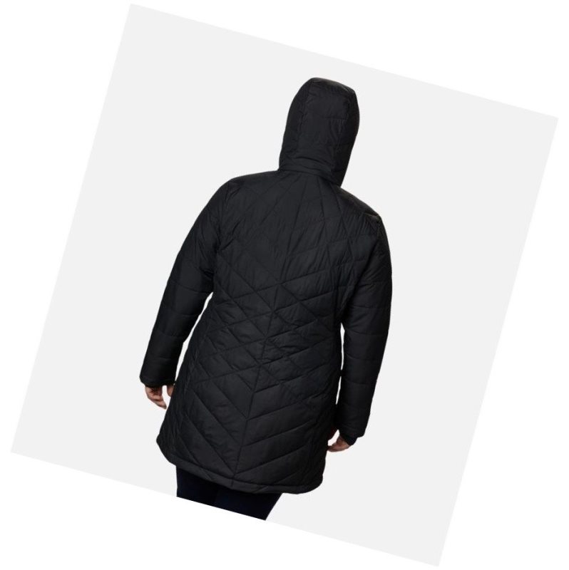 Columbia Heavenly Long Hooded Plus Size Mont Kadın Siyah | 18047-GNFH
