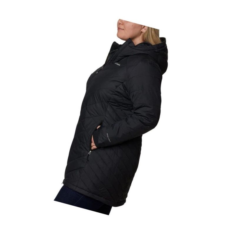 Columbia Heavenly Long Hooded Plus Size Mont Kadın Siyah | 18047-GNFH