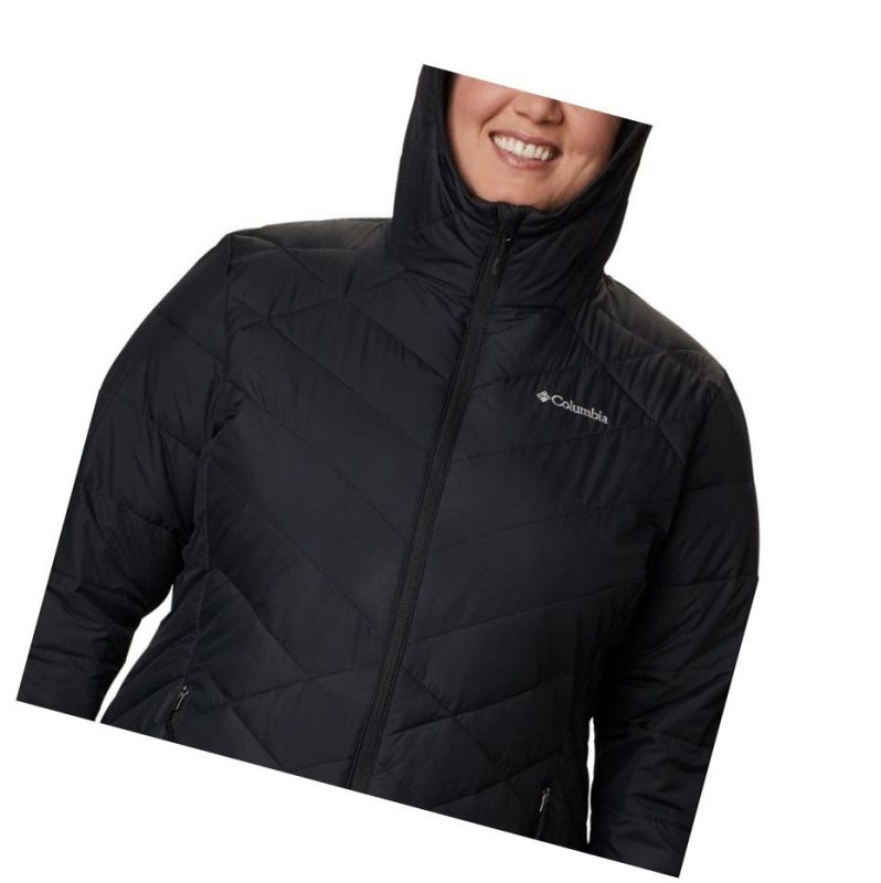 Columbia Heavenly Long Hooded Plus Size Mont Kadın Siyah | 18047-GNFH