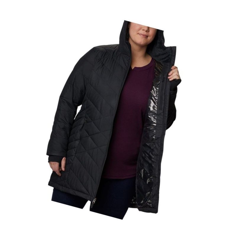 Columbia Heavenly Long Hooded Plus Size Mont Kadın Siyah | 18047-GNFH