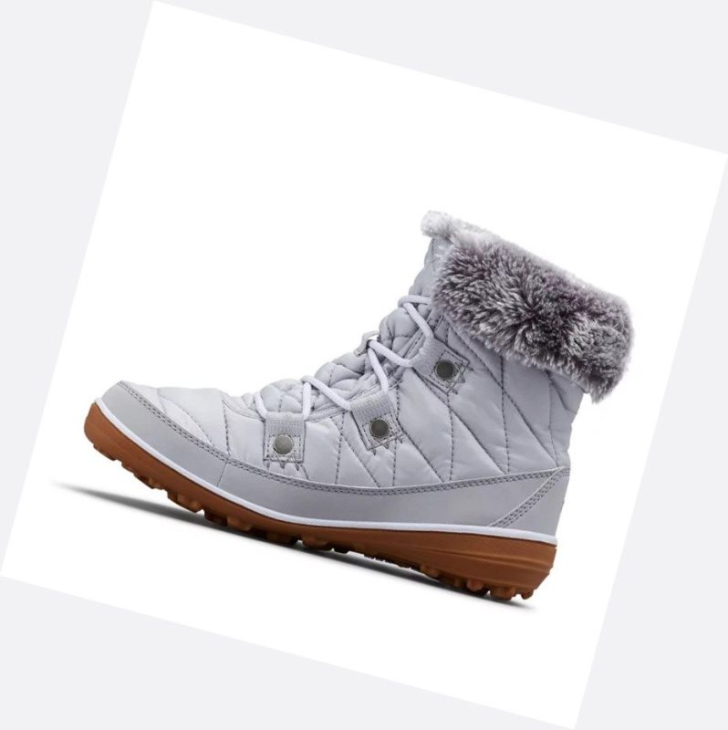 Columbia Heavenly Shorty Omni-Heat Kışlık Bot Kadın Gri Beyaz | 20647-EIDJ