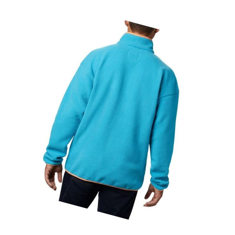 Columbia Helvetia Half-Snap Fleece Sweatshirt Erkek Mavi | 72015-REGL