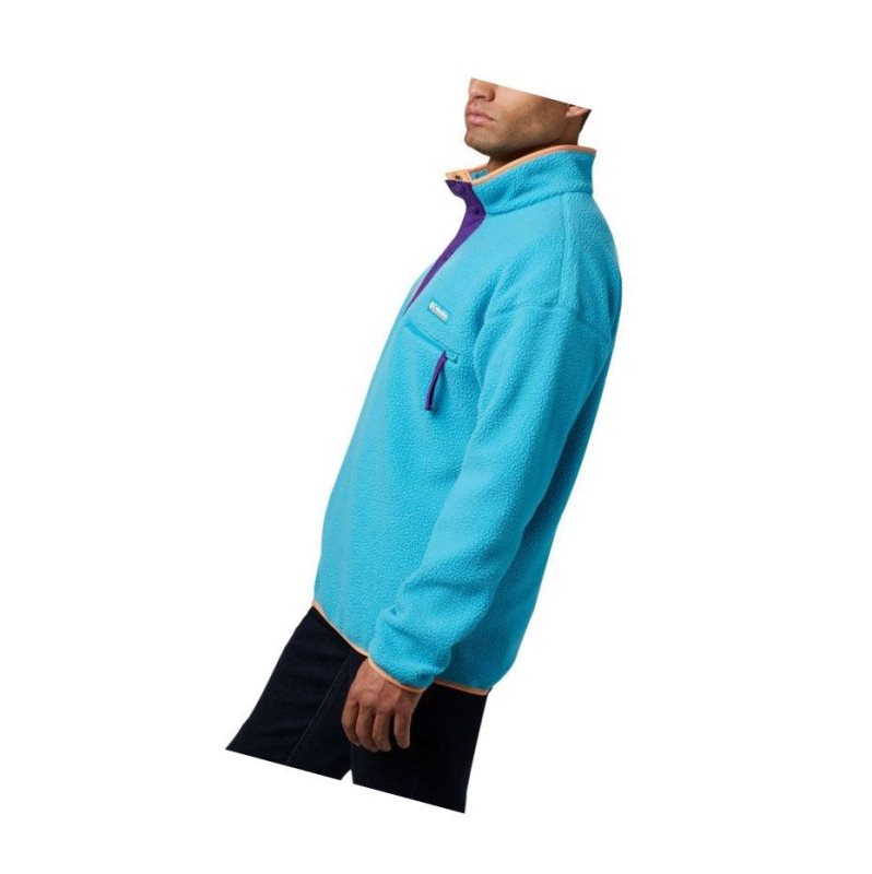 Columbia Helvetia Half-Snap Fleece Sweatshirt Erkek Mavi | 72015-REGL