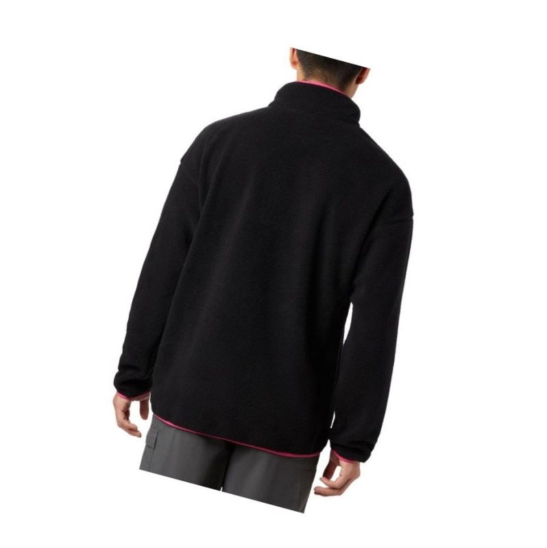 Columbia Helvetia Half-Snap Fleece Sweatshirt Erkek Siyah | 60825-NOMF