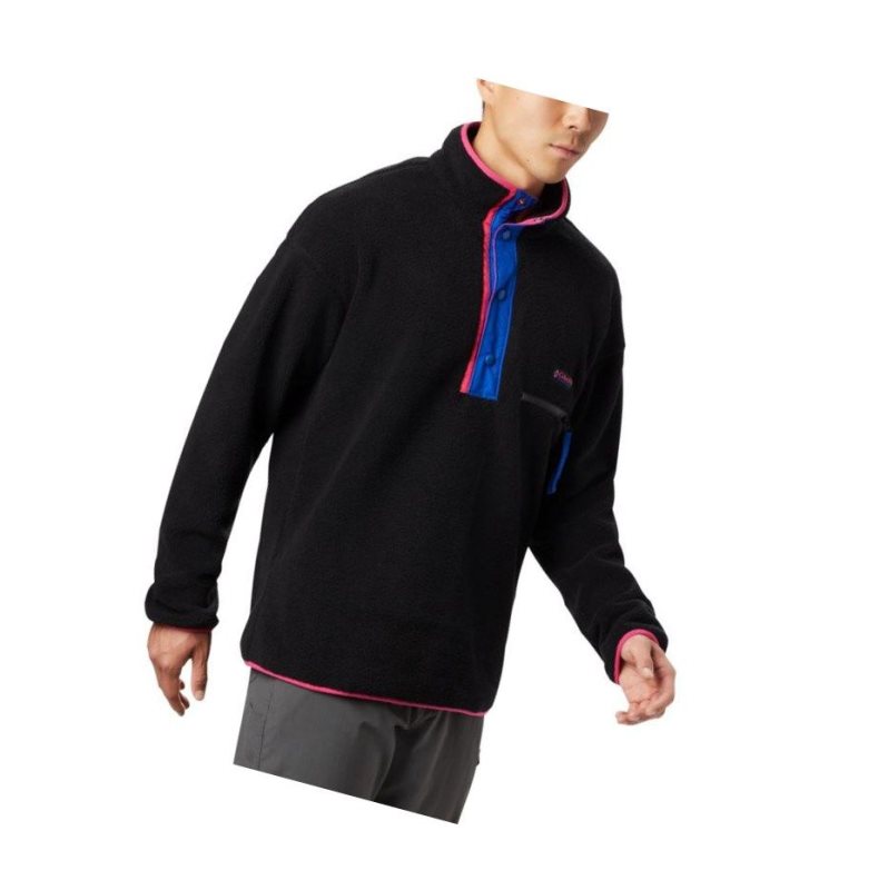Columbia Helvetia Half-Snap Fleece Sweatshirt Erkek Siyah | 60825-NOMF