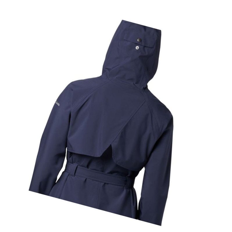 Columbia Here And There Long Trench Mont Kadın Lacivert | 60879-NTSG