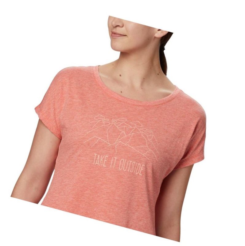 Columbia High Dune Short Sleeve Tişört Kadın Kırmızı | 47625-NGSC