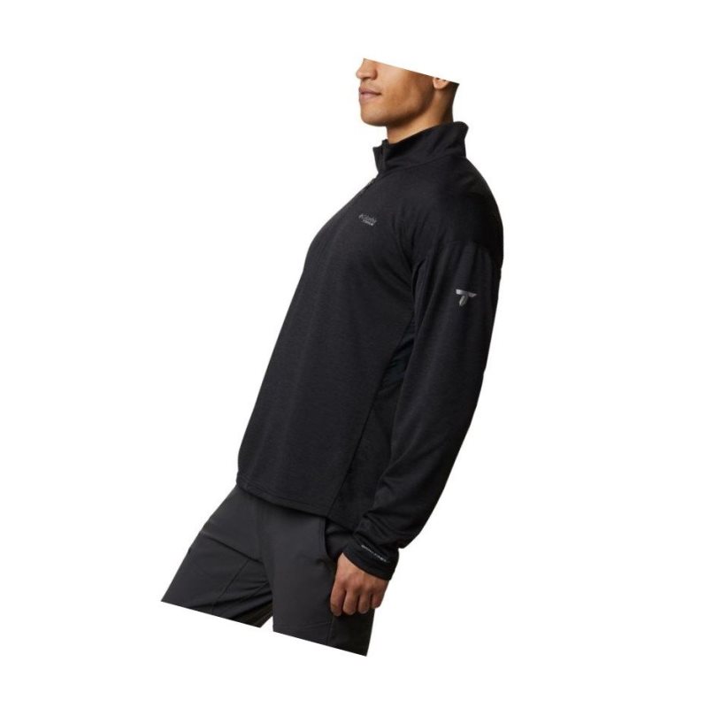 Columbia Irico Knit Half-Zip Sweatshirt Erkek Siyah | 80327-XHLB