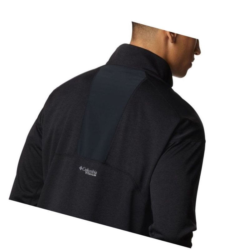 Columbia Irico Knit Half-Zip Sweatshirt Erkek Siyah | 80327-XHLB