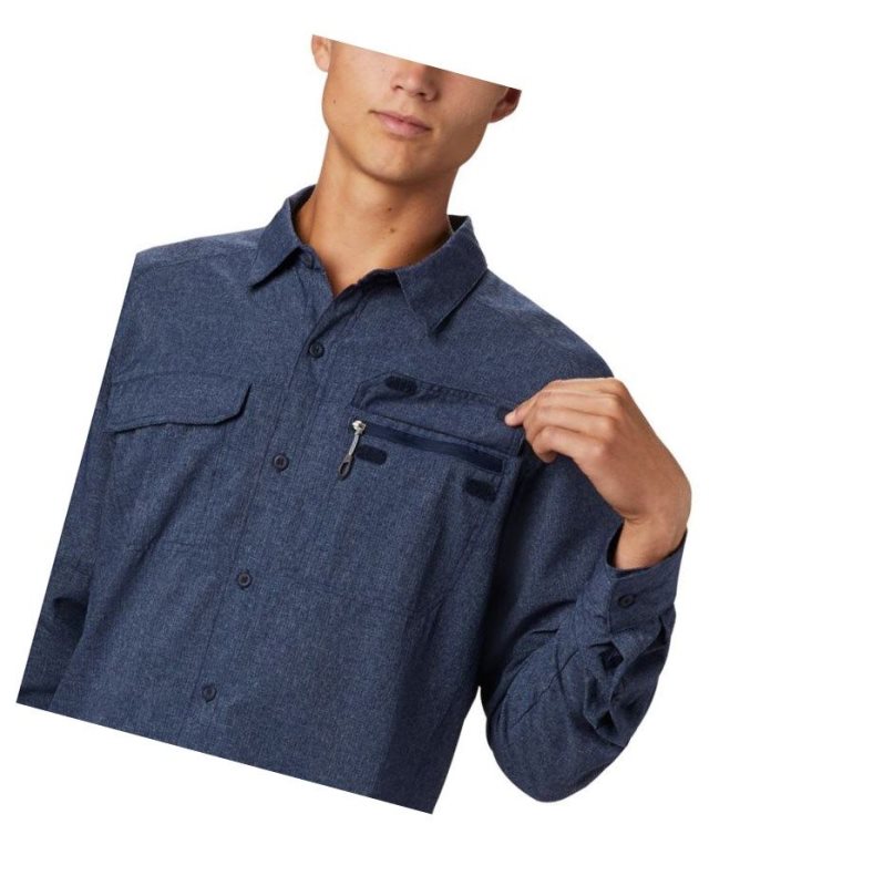 Columbia Irico Long Sleeve Gömlek Erkek Lacivert | 30489-TPNF