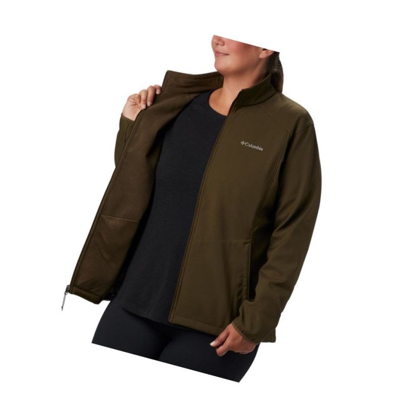 Columbia Kruser Ridge II Softshell Plus Size Mont Kadın Zeytin Yeşili | 63829-USDC