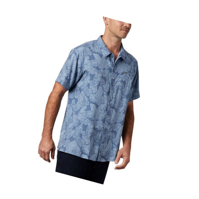Columbia Lakeside Trail Short Sleeve Big Gömlek Erkek Mavi | 96584-MOUY