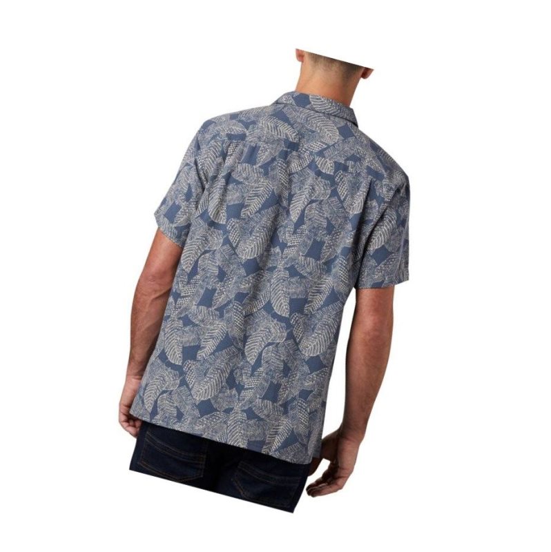 Columbia Lakeside Trail Short Sleeve Big Gömlek Erkek Koyu Mavi | 98610-EIYN